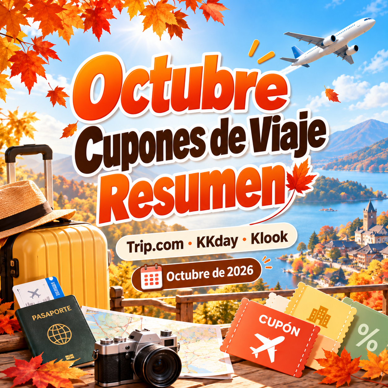 Códigos de descuento para viajar en octubre de 2026|Trip.com, KKday y Klook